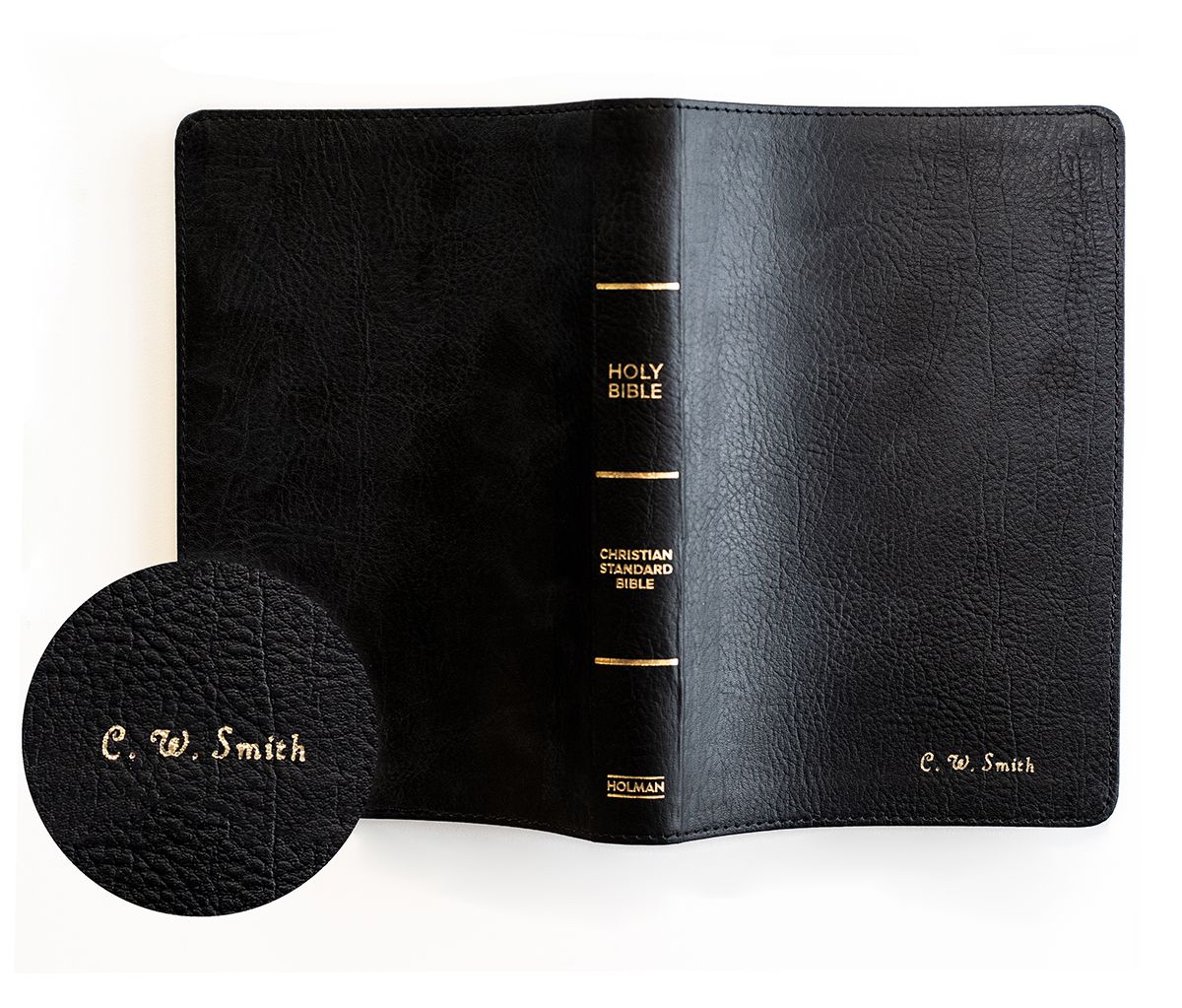 CSB Large Print Personal Size Reference Bible, Navy Leather Touch: Holy Bible(Personalizable)