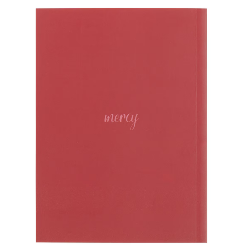 His Mercies Are New Every Morning Red Floral Medium Notebook - Lamentations 3:22–23