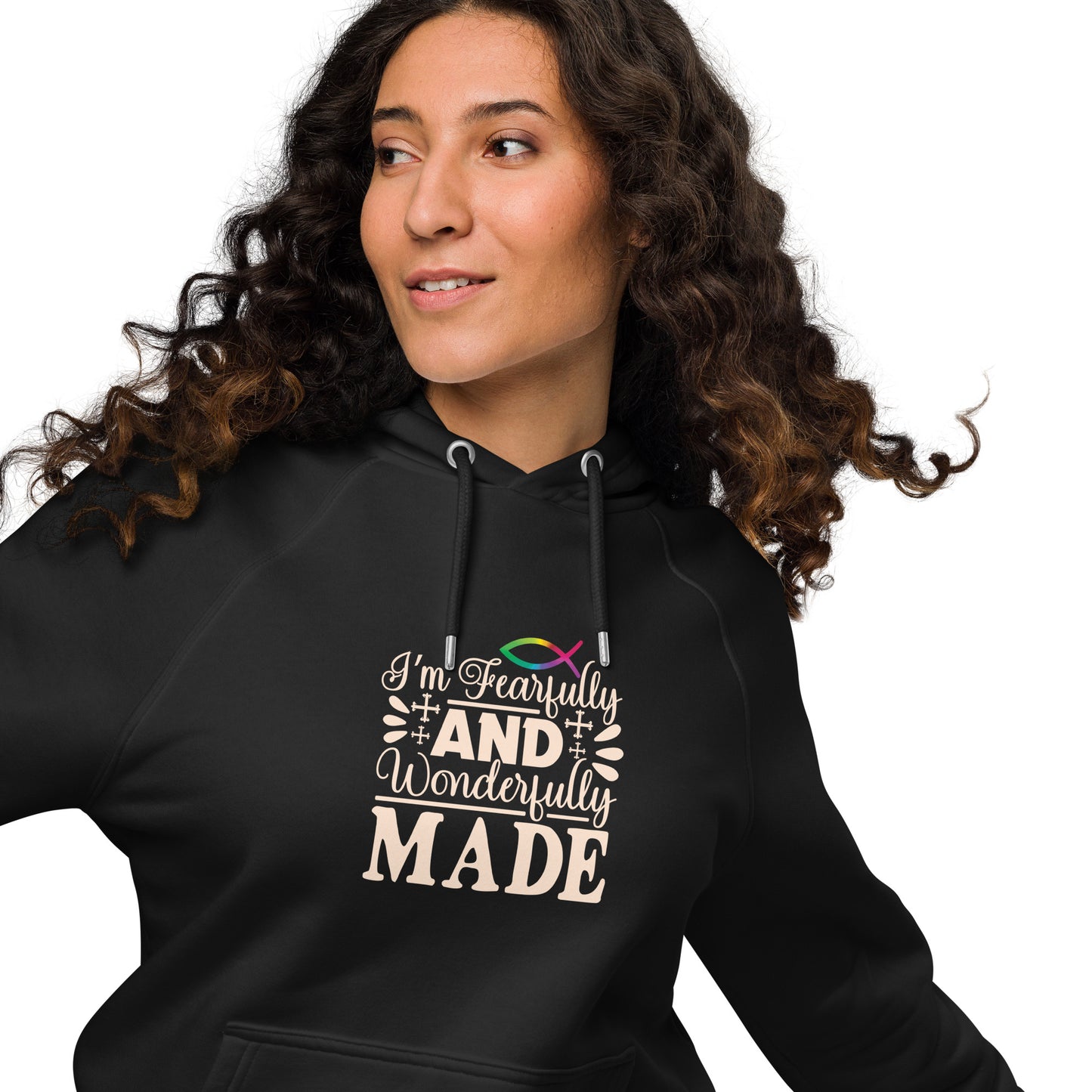 Unisex Eco Raglan Hoodie - Psalm 139:14