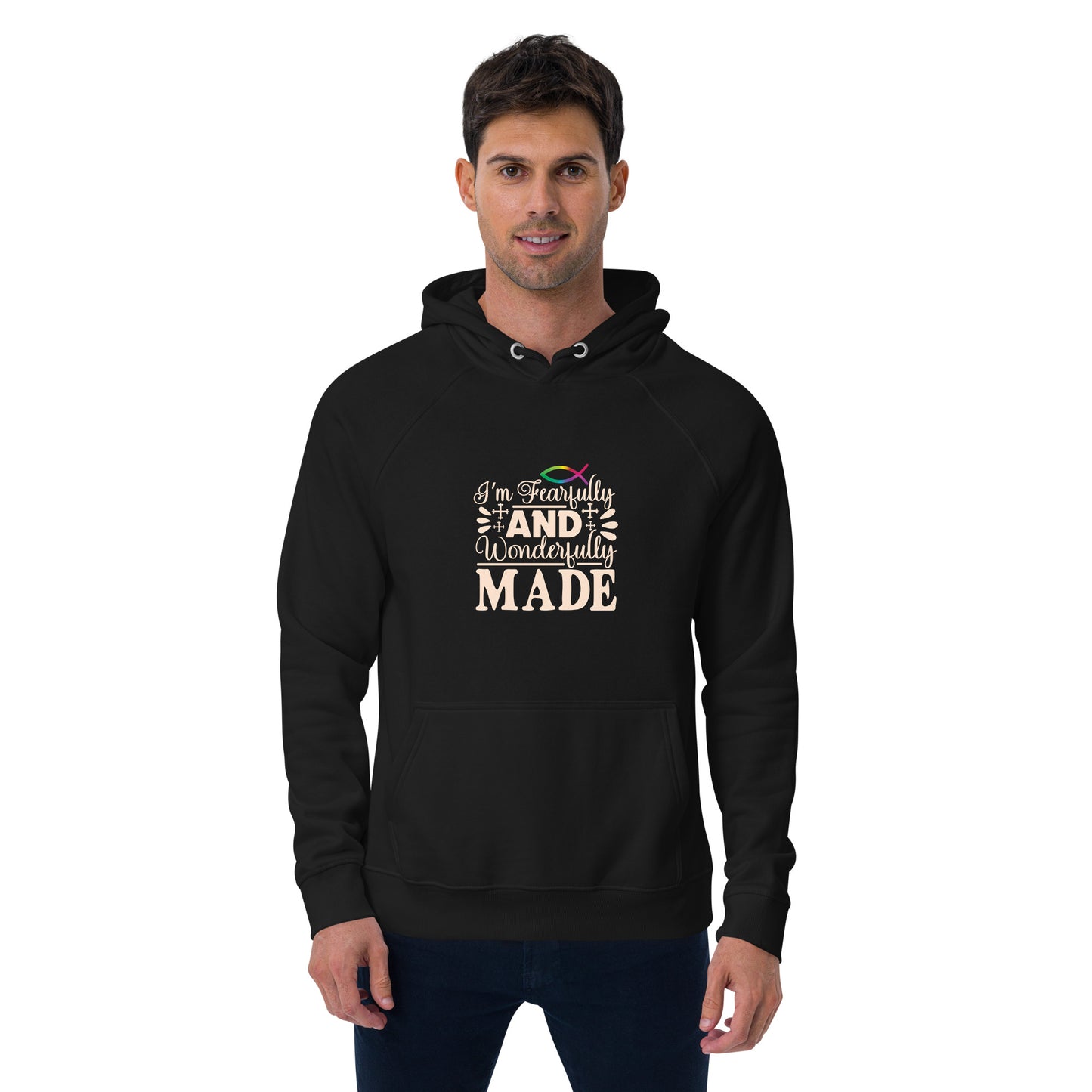 Unisex Eco Raglan Hoodie - Psalm 139:14