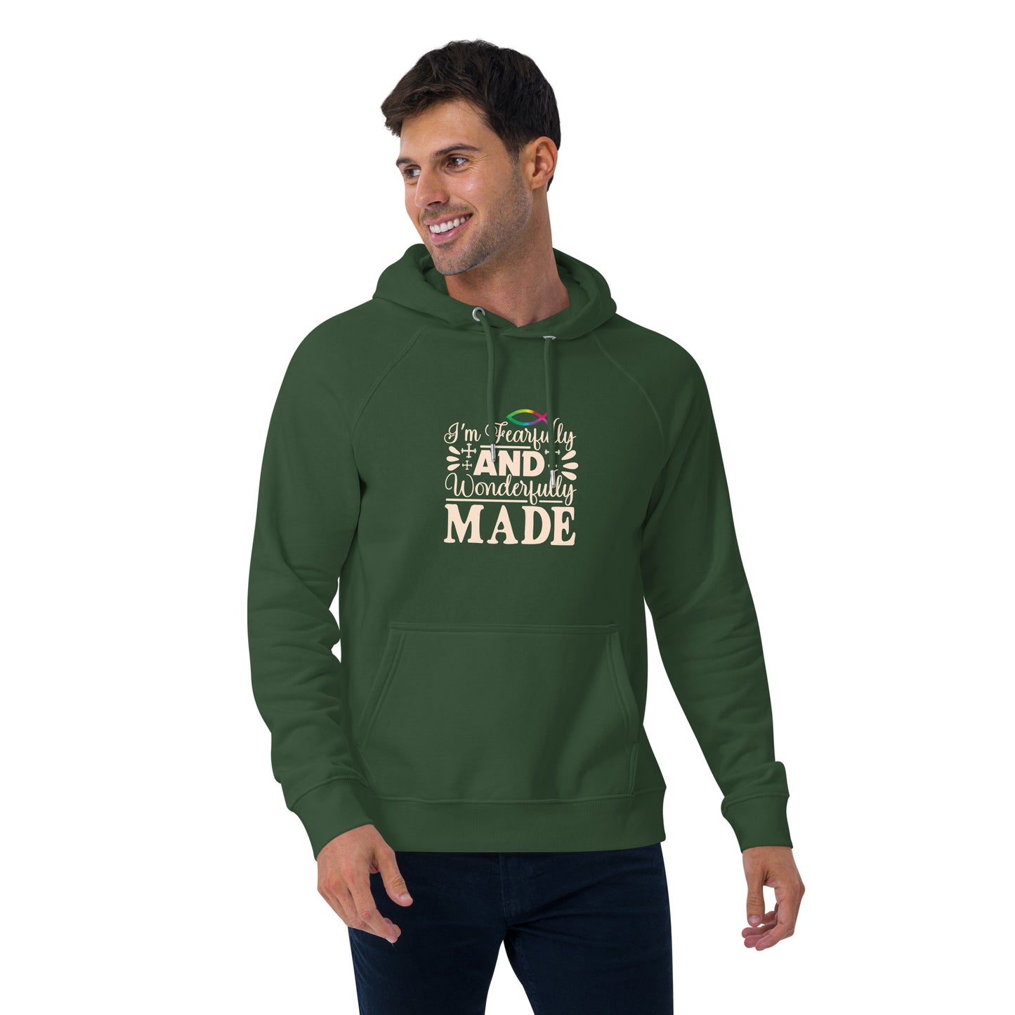 Unisex Eco Raglan Hoodie - Psalm 139:14