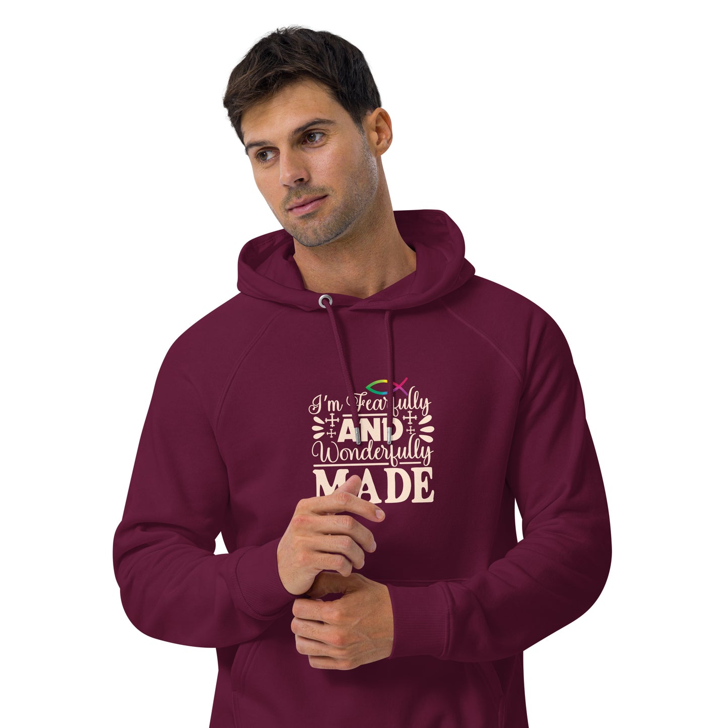 Unisex Eco Raglan Hoodie - Psalm 139:14
