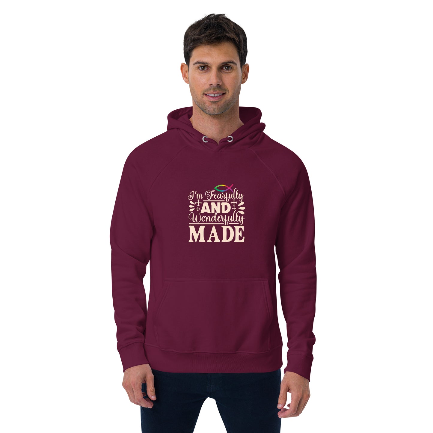 Unisex Eco Raglan Hoodie - Psalm 139:14