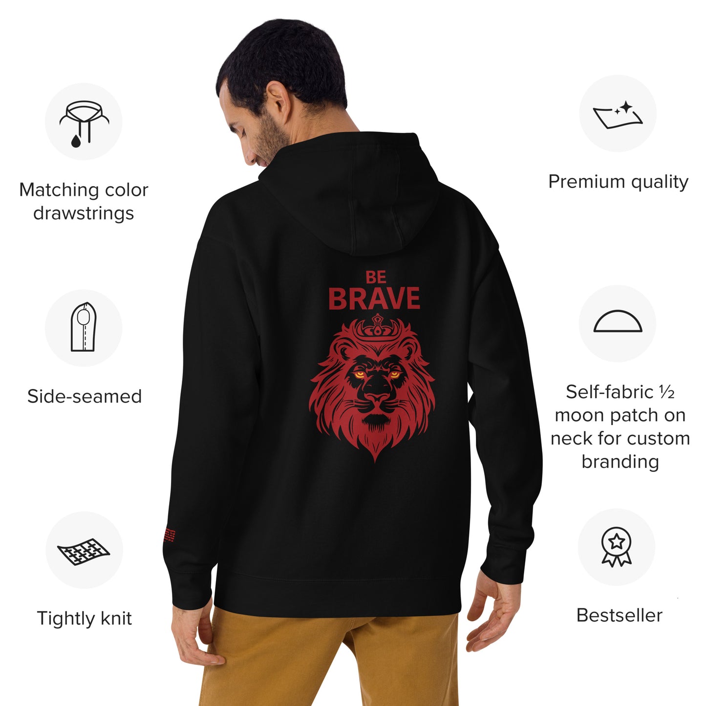 GTI Christian Hoodie: Brave + Black and Gold Feather Spiral Journal Bundle