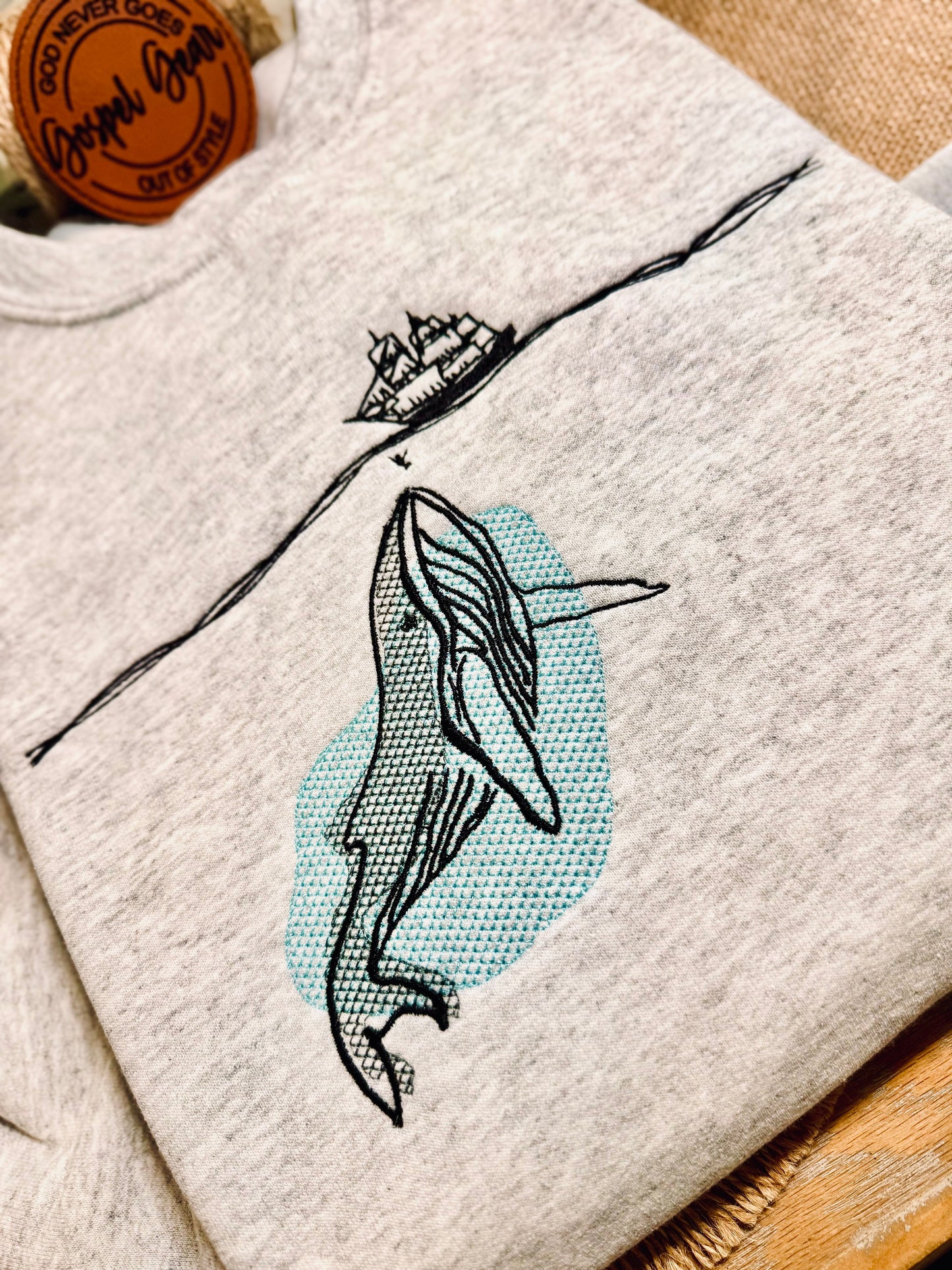 Jonah And The Fish Embroidered Shirt, Christian Sweatshirt, Embroidered Jesus Shirt, Christian Shirt, Christian Gift