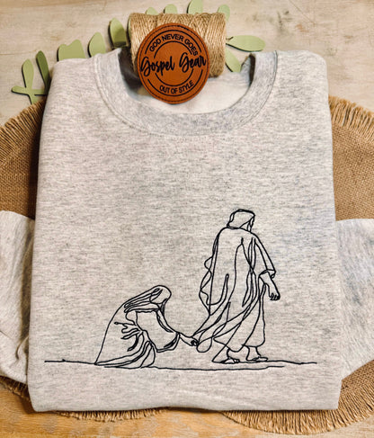 The Issue Of Blood Embroidered Shirt, Christian Sweatshirt, Embroidered Jesus Shirt, Christian Shirt, Christian Gift