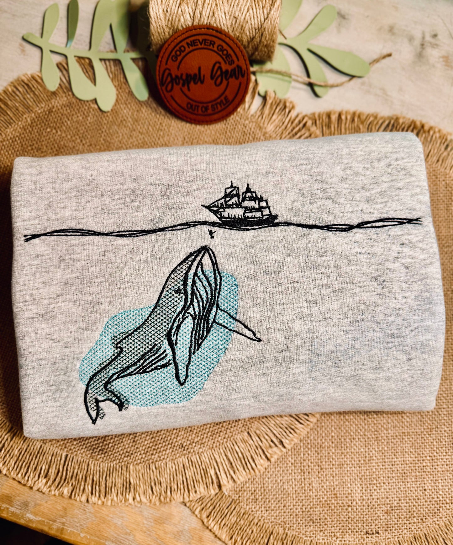 Jonah And The Fish Embroidered Shirt, Christian Sweatshirt, Embroidered Jesus Shirt, Christian Shirt, Christian Gift