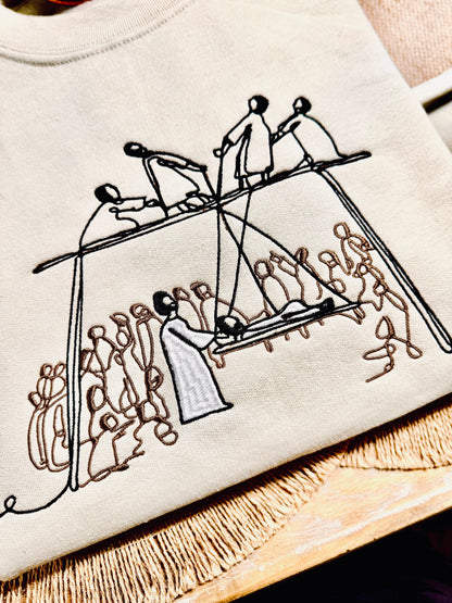 Jesus Heals The Paralyzed Embroidered Shirt, Christian Sweatshirt, Embroidered Jesus Shirt, Christian Shirt, Christian Gift