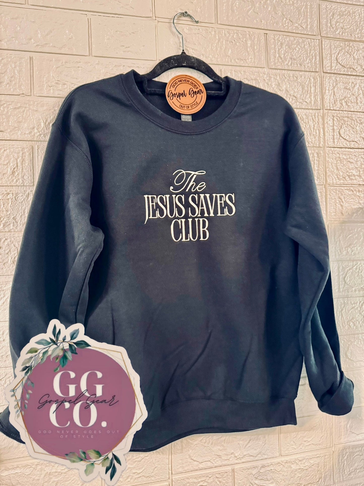 Jesus Saves Social Club Embroidered Shirt, Embroidered Pullover, Christian Tee, Embroidered Shirt, Christian Sweatshirt, Christian Gift