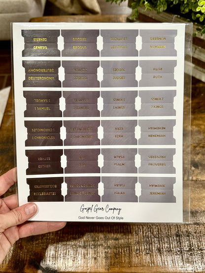 Gold Foil Smoky Coal Matte - Christian Bible Tabs