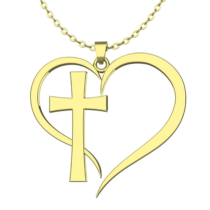 Heart Cross Necklace