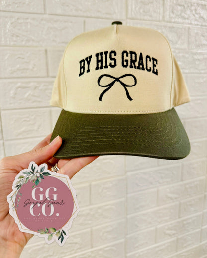 By His Grace Bow - Embroidered Vintage Hat