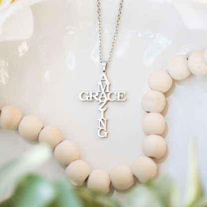 Amazing Grace Cross Necklace