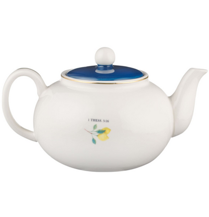 Rejoice Always Lemon Ceramic Teapot - 1 Thessalonians 5:16