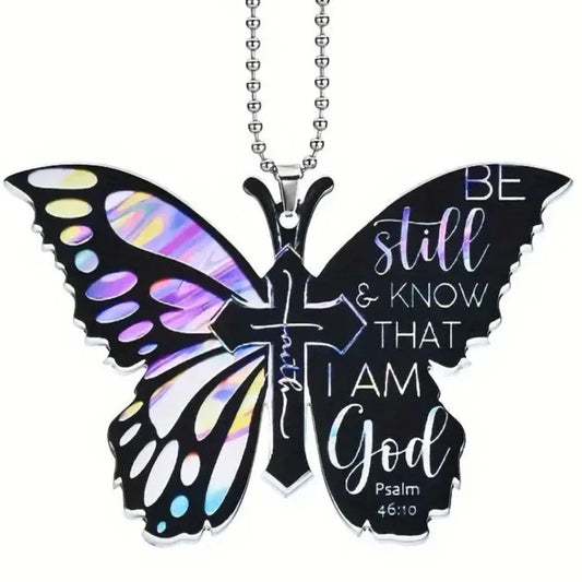 Be Still & Know Butterfly Key Chain