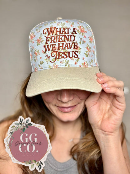 What A Friend We Have In Jesus Embroidered Hat, Embroidered Christian Hat, Christian Dad Hat, Christian Gift
