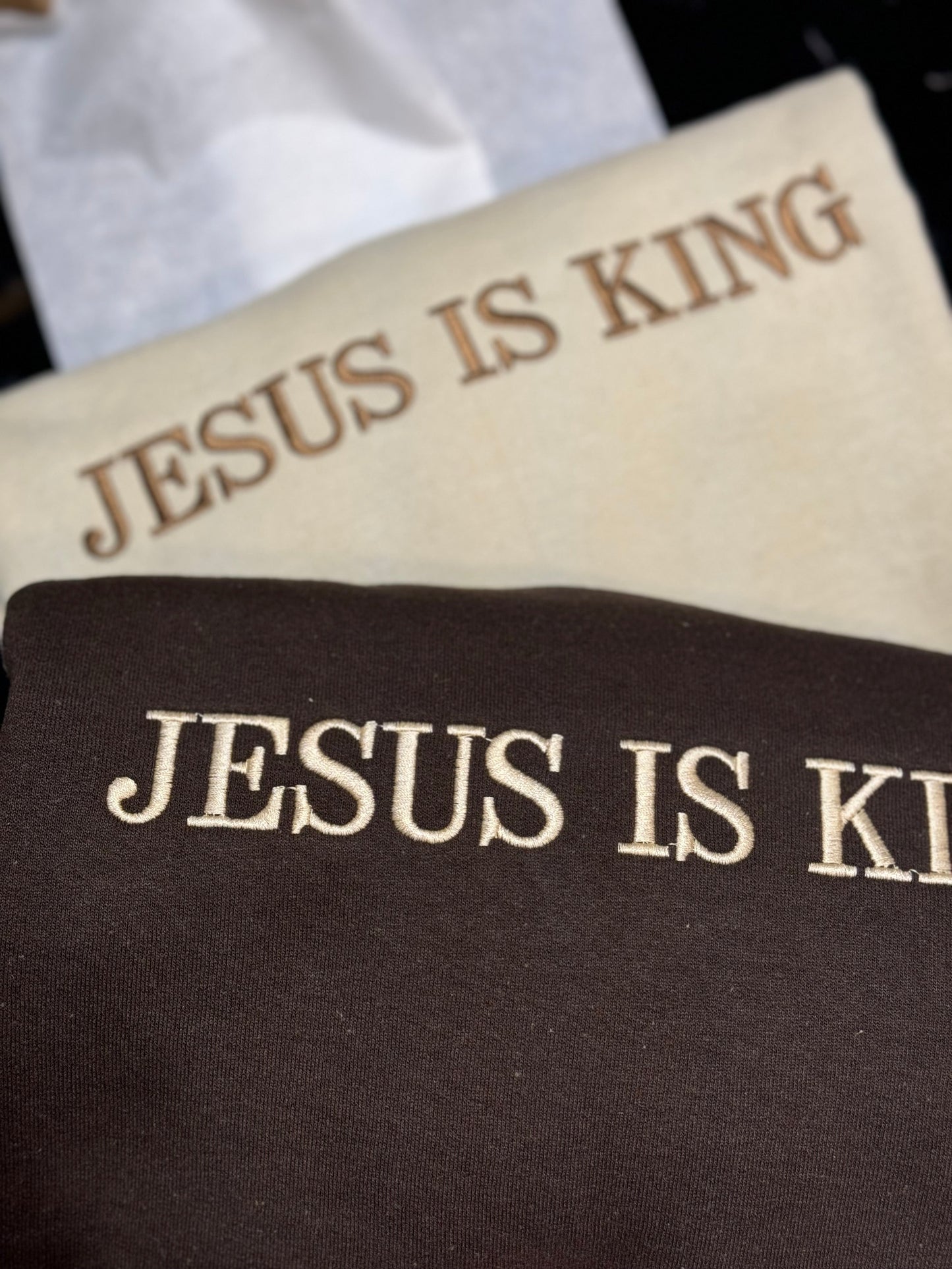 Jesus Is King Embroidered Shirt - Christian Tee - Comfort Colors Shirt - Embroidered Shirt - Jesus Shirt - Christian