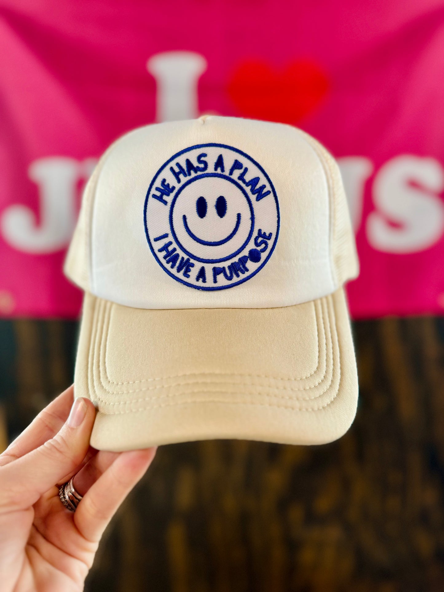 He Has A Plan I Have A Purpose - Christian Trucker Hat