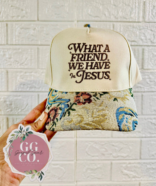 What A Friend We Have In Jesus Embroidered Hat, Embroidered Christian Hat, Christian Dad Hat, Christian Gift