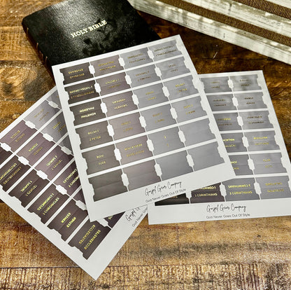 Gold Foil Smoky Coal Matte - Christian Bible Tabs
