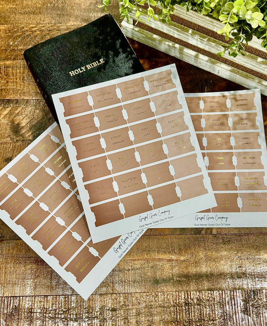 Gold Foil Sand Dune Matte Bible Tabs - Christian Bible Tabs