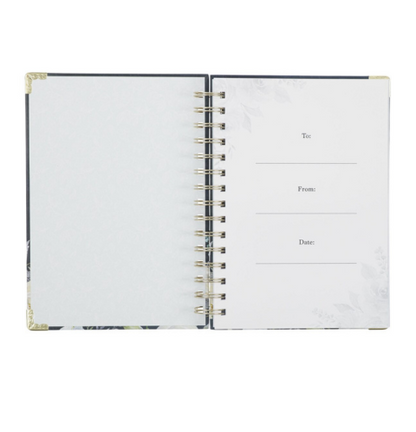 Strength & Dignity Indigo Rose Large Wirebound Journal - Proverbs 31:25