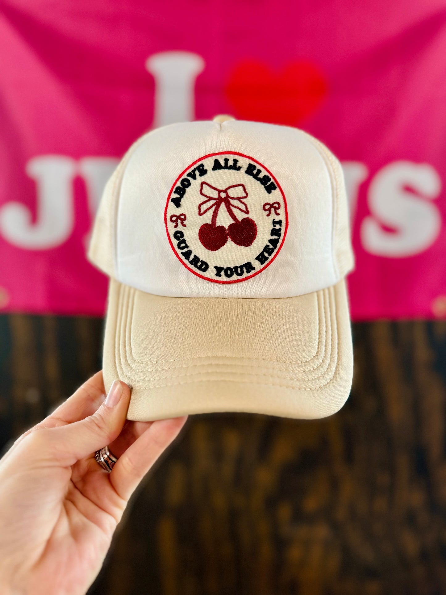 Guard Your Heart Cherries  - Christian Trucker Hat