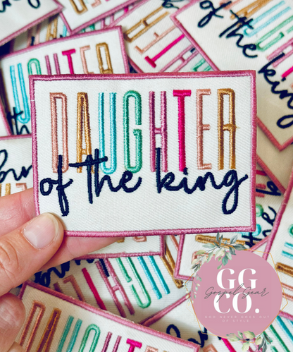 Daughter Of The King Patch, Christian Hat Patch, Embroidered Patch, Trucker Hat Patch, Iron On, Trendy Hat Patch, Jesus Patch.