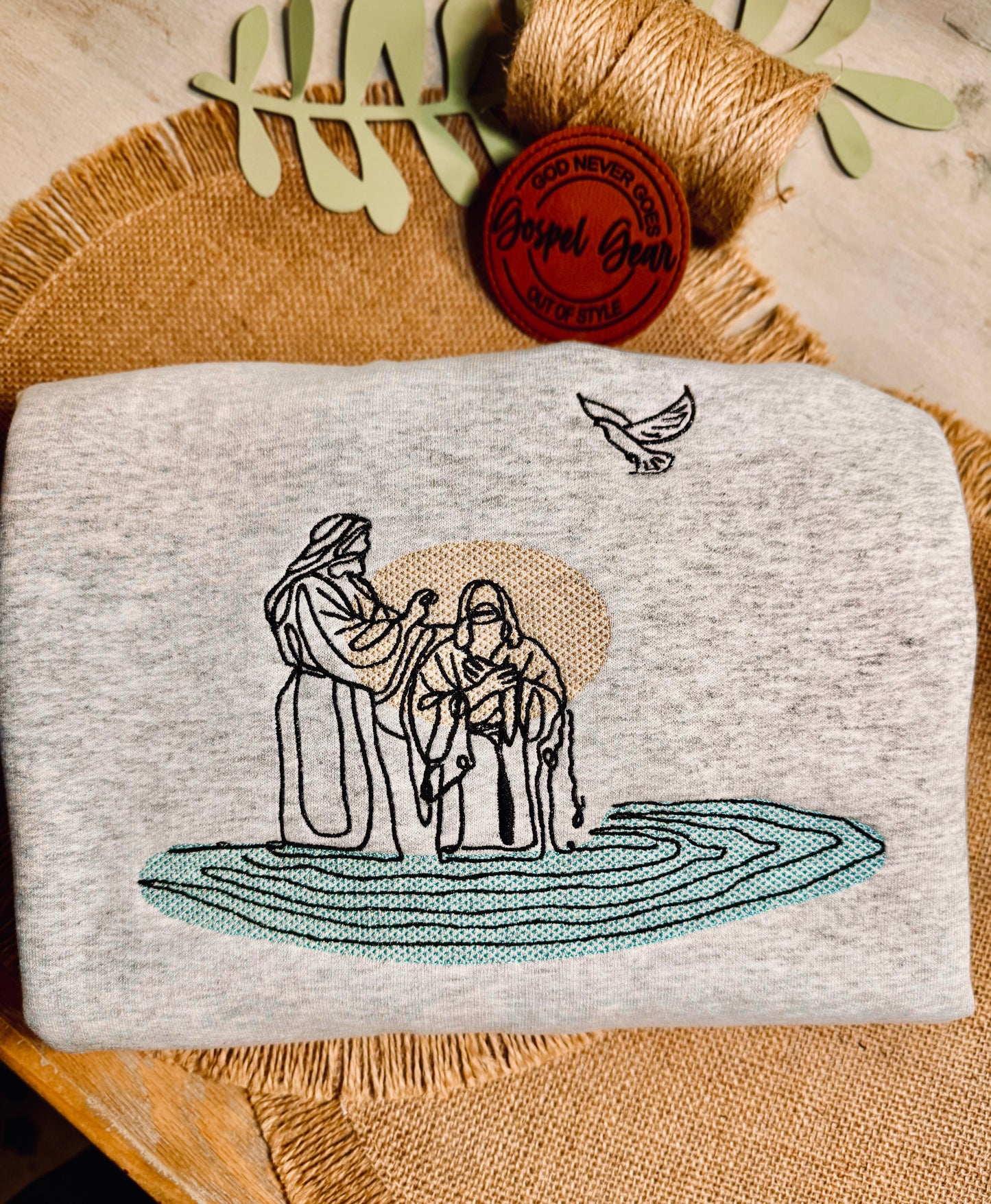 The Baptism Of Jesus Embroidered Shirt, Christian Sweatshirt, Embroidered Jesus Shirt, Christian Shirt, Christian Gift