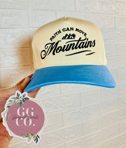 Faith Can Move Mountains - Embroidered Vintage Hat