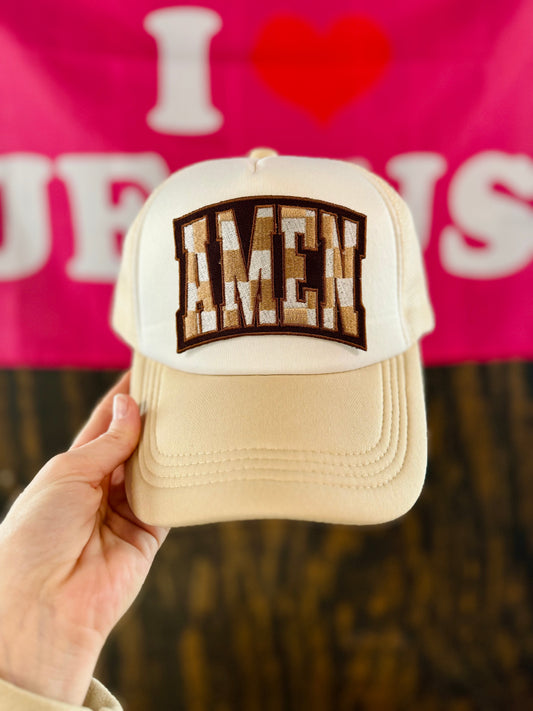 Amen Checkered - Christian Trucker Hat