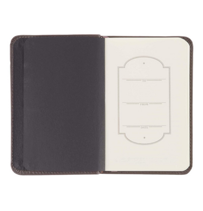 Grace Taupe Gray Pocket-sized Full Grain Leather Journal - Ephesians 2:8-9
