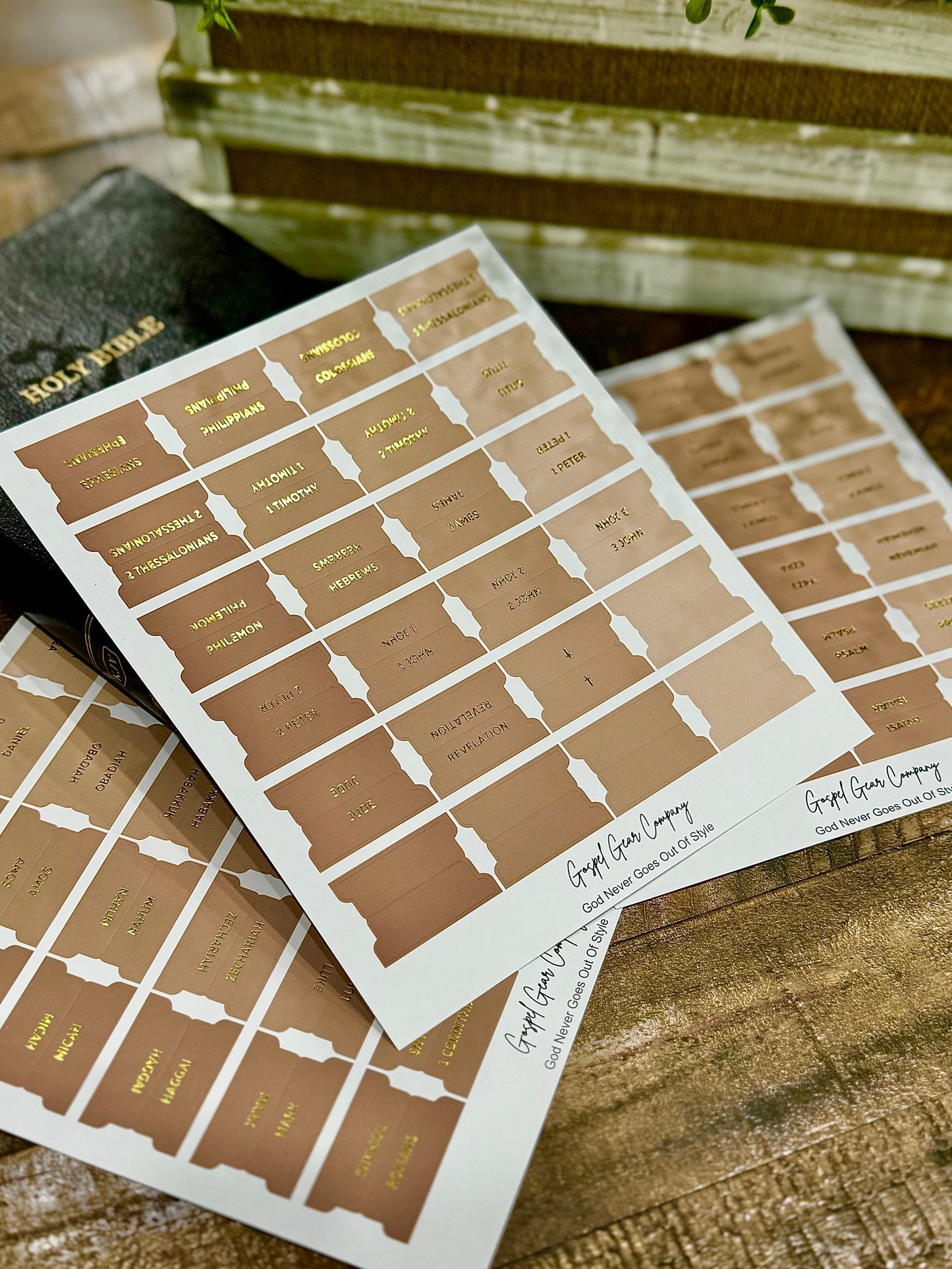 Gold Foil Sand Dune Matte Bible Tabs - Christian Bible Tabs