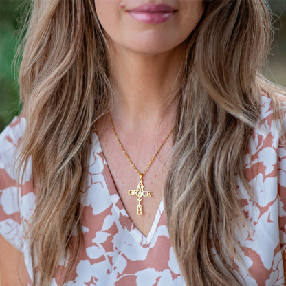 Amazing Grace Cross Necklace