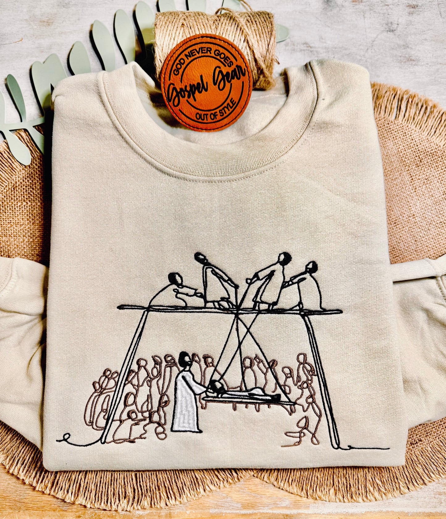 Jesus Heals The Paralyzed Embroidered Shirt, Christian Sweatshirt, Embroidered Jesus Shirt, Christian Shirt, Christian Gift