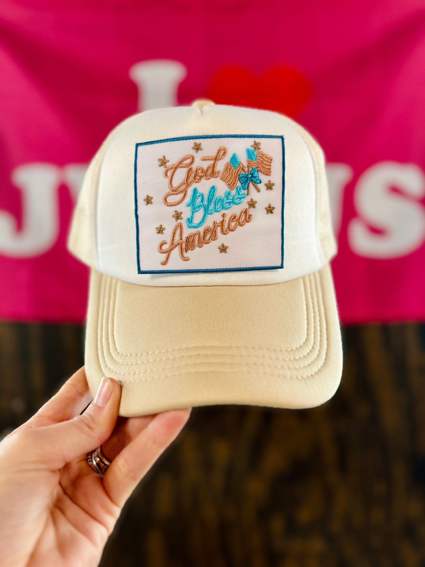 God Bless America - Christian Trucker Hat