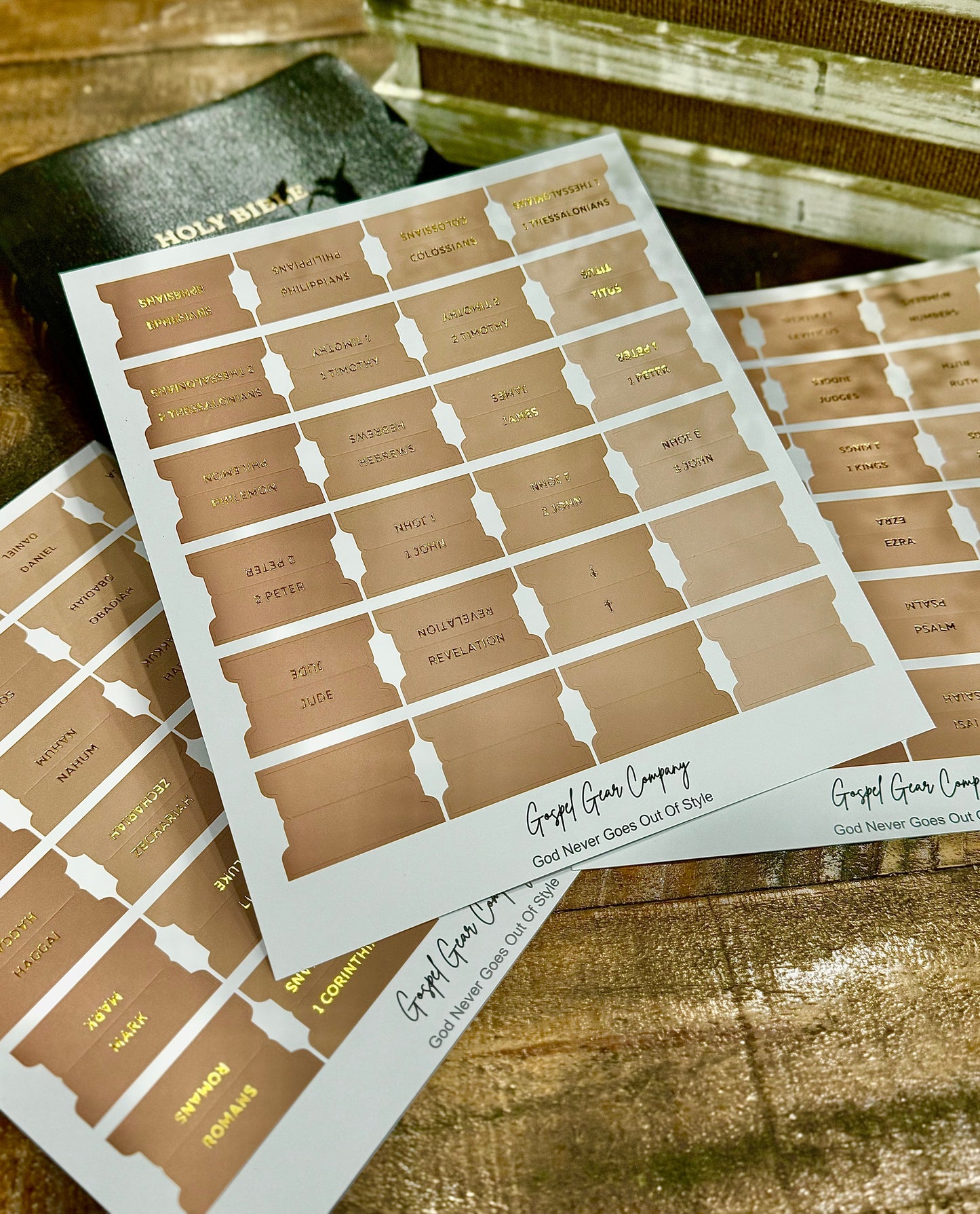 Gold Foil Sand Dune Matte Bible Tabs - Christian Bible Tabs