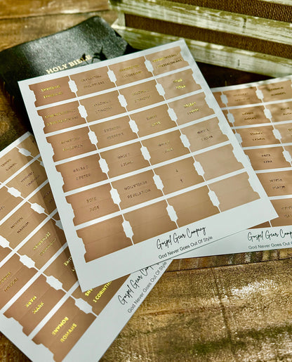 Gold Foil Sand Dune Matte Bible Tabs - Christian Bible Tabs
