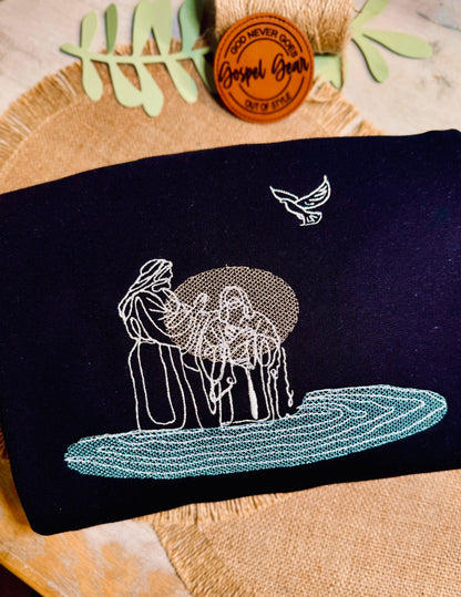 The Baptism Of Jesus Embroidered Shirt, Christian Sweatshirt, Embroidered Jesus Shirt, Christian Shirt, Christian Gift