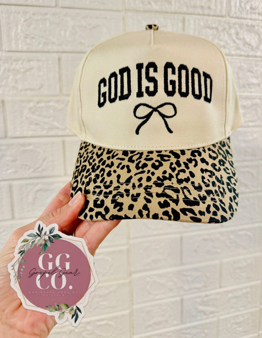 God Is Good Bow - Embroidered Vintage Hat