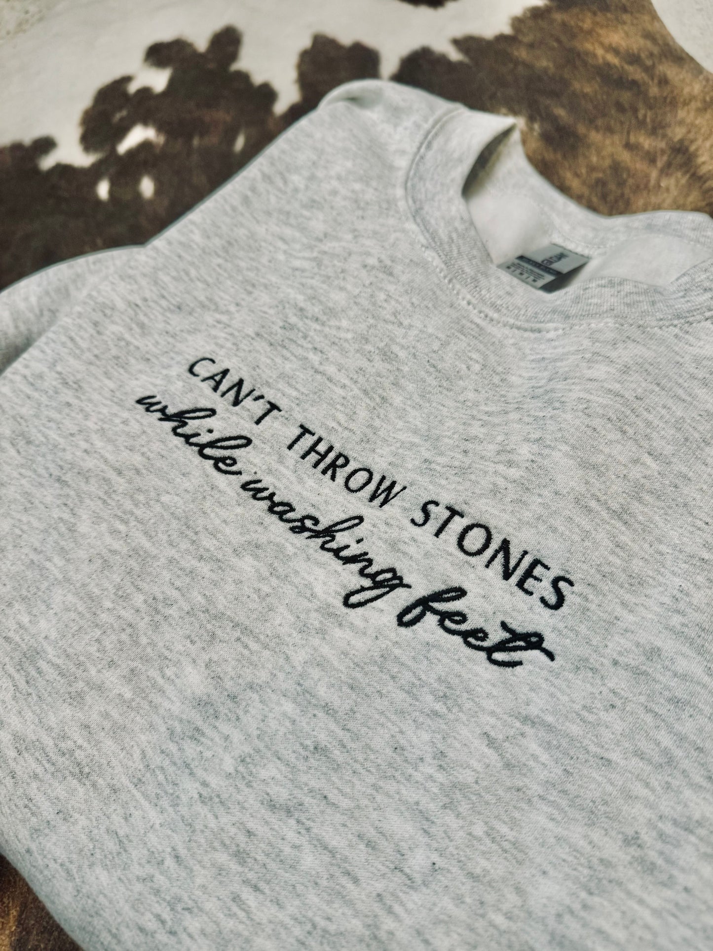 Can’t Throw Stones Embroidered Shirt - Christian Tee - Comfort Colors Shirt - Embroidered Shirt - Jesus Shirt - Christian