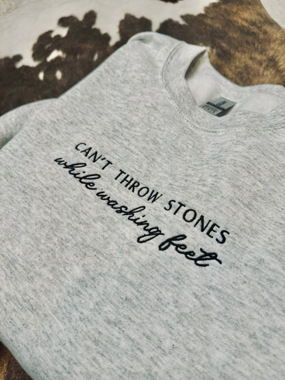 Can’t Throw Stones Embroidered Shirt - Christian Tee - Comfort Colors Shirt - Embroidered Shirt - Jesus Shirt - Christian