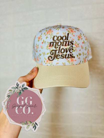 Cool Moms Love Jesus Embroidered Hat, Embroidered Hat, Embroidered Christian Hat, Christian Dad Hat, Christian Gift, Embroidered Vintage Hat, Christian Gift