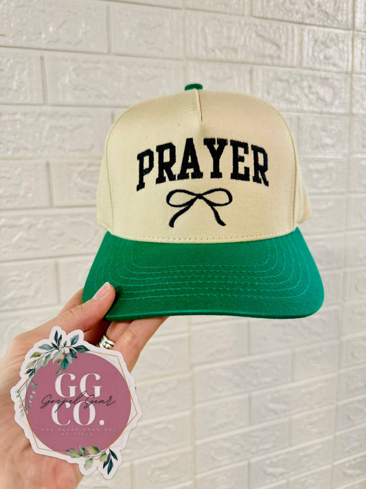 Prayer Bow Hat, Embroidered Vintage Hat, Christian Dad Hat, Christian Gift