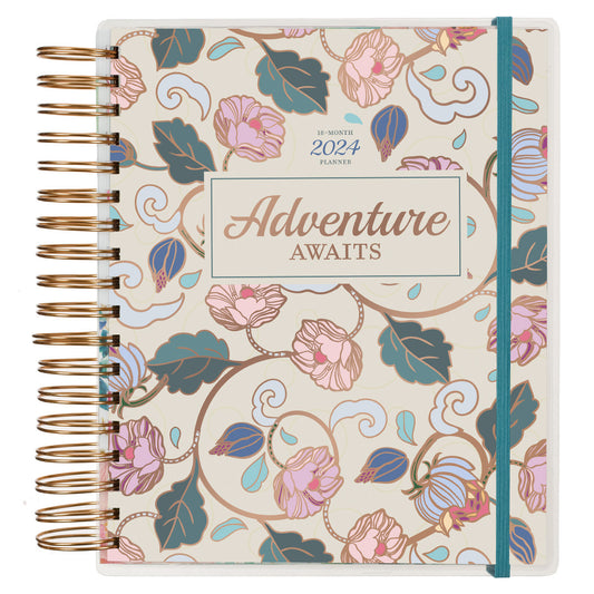 2024 Adventure Awaits 18-Month Planner with Elastic Closure