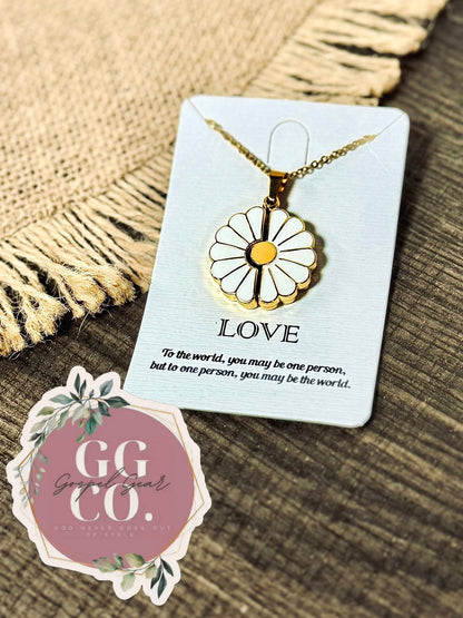 God Is Within Her Daisy - Hidden Message Necklace