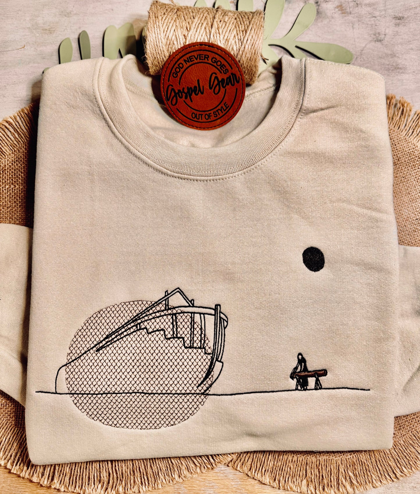 The Ark Embroidered Shirt, Christian Sweatshirt, Embroidered Jesus Shirt, Christian Shirt, Christian Gift