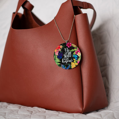 Be Still Round Key Chain, Rearview Mirror Ornament