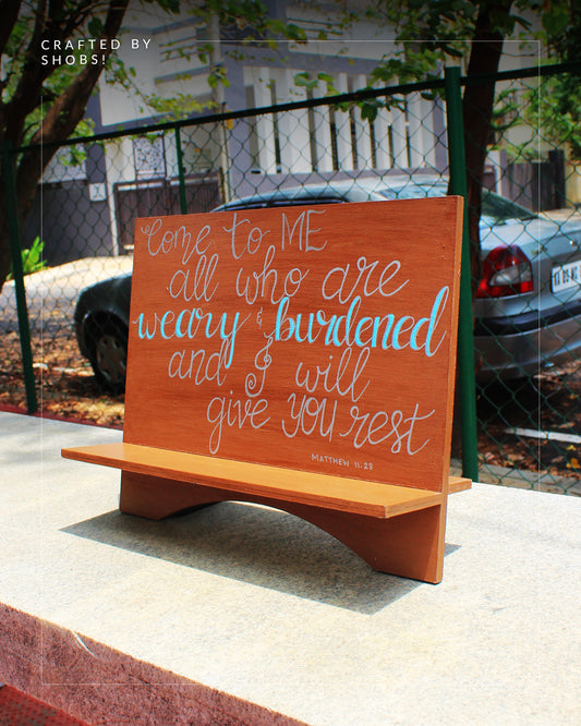 Book Stand with Bible verse