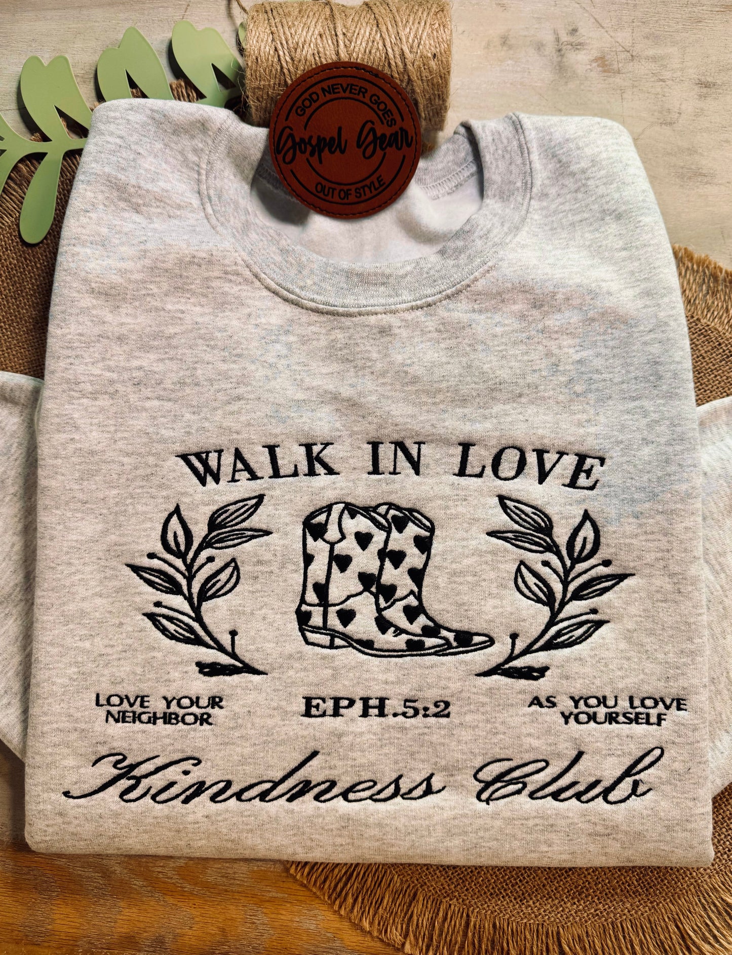 Walk In Love Kindness Club Embroidered Shirt, Christian Sweatshirt, Embroidered Jesus Shirt, Christian Shirt, Christian Gift